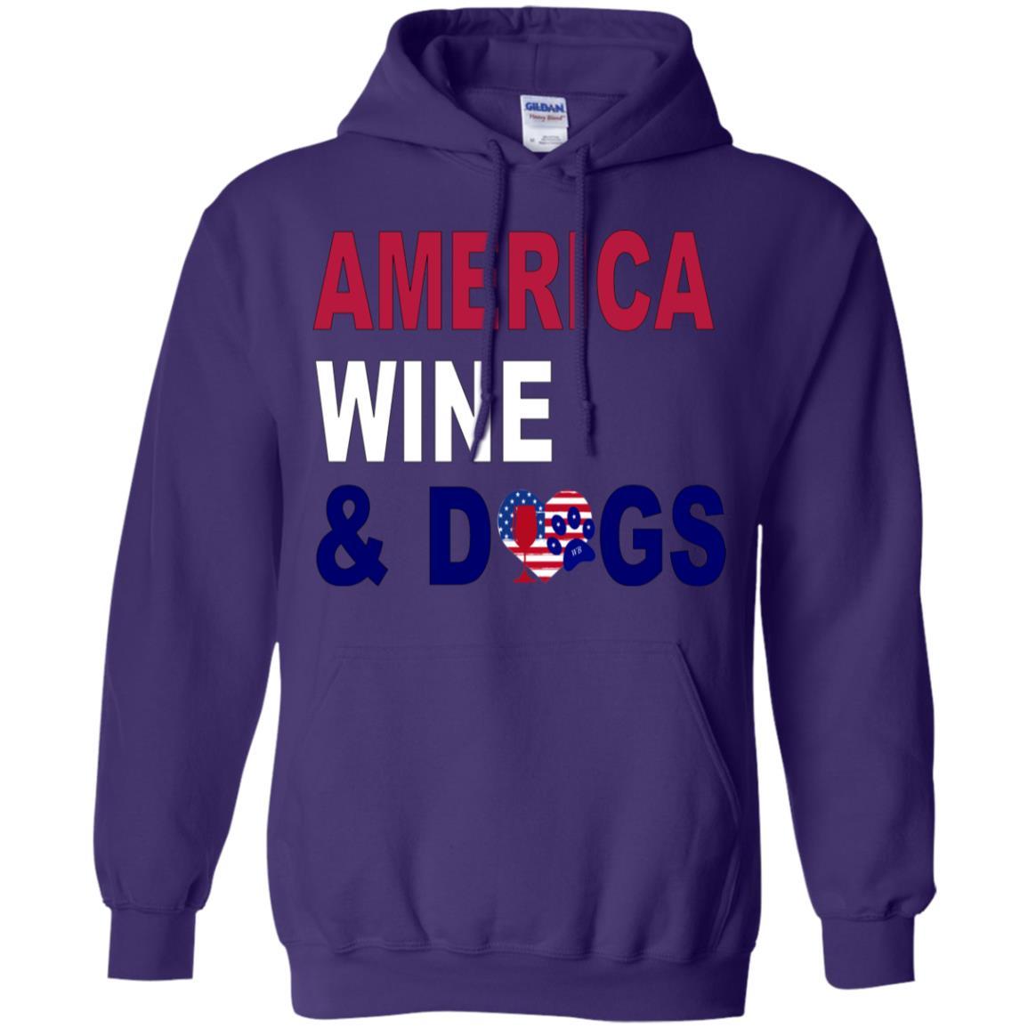 Sweatshirts Purple / S WineyBitches.Co America Wine & Dogs Pullover Hoodie 8 oz. WineyBitchesCo