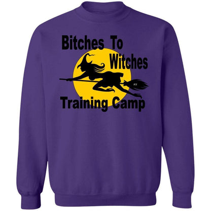 Sweatshirts Purple / S WineyBitches.Co "Bitches To Witches Training Camp" Crewneck Pullover Sweatshirt  8 oz. WineyBitchesCo