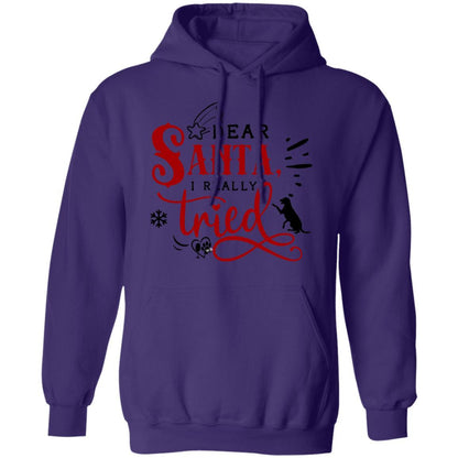 Sweatshirts Purple / S WineyBitches.Co "Dear Santa I Really Tried" Pullover Hoodie 8 oz. WineyBitchesCo