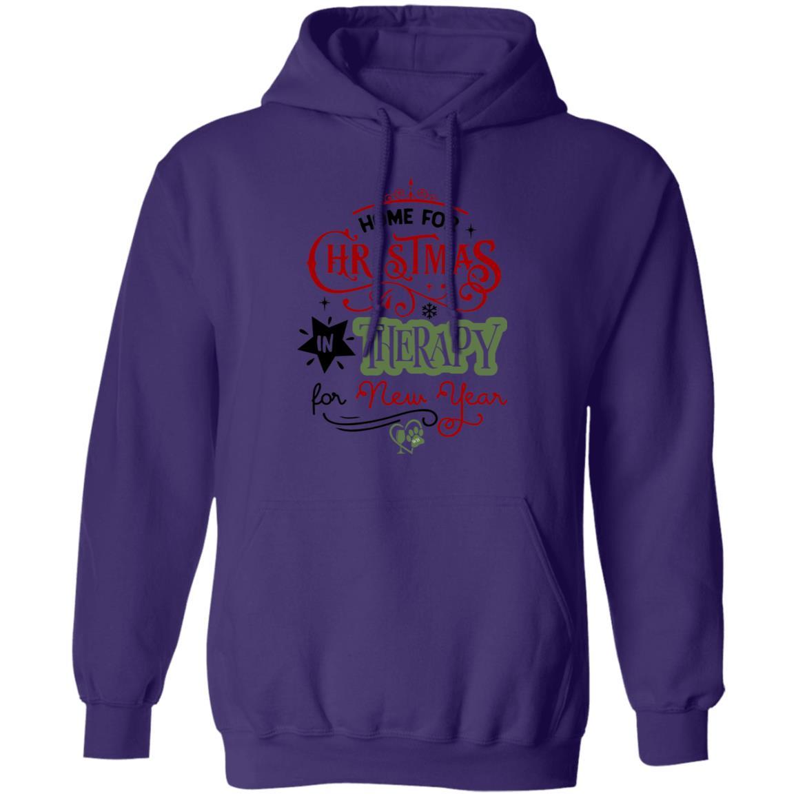 Sweatshirts Purple / S WineyBitches.Co "Home For Christmas, In Therapy For New Years" Pullover Hoodie 8 oz. WineyBitchesCo
