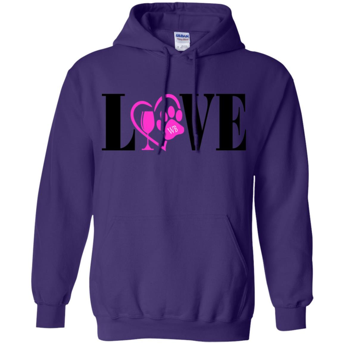 Sweatshirts Purple / S WineyBitches.co "Love Paw"Pullover Hoodie 8 oz. WineyBitchesCo