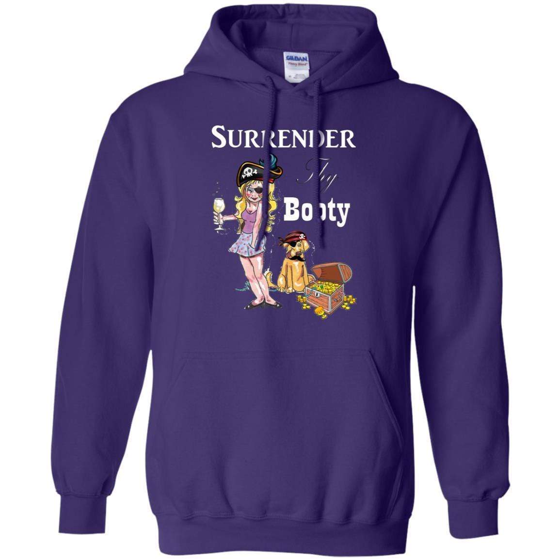 Sweatshirts Purple / S WineyBitches.Co Surrender Thy Booty Pullover Hoodie 8 oz. WineyBitchesCo