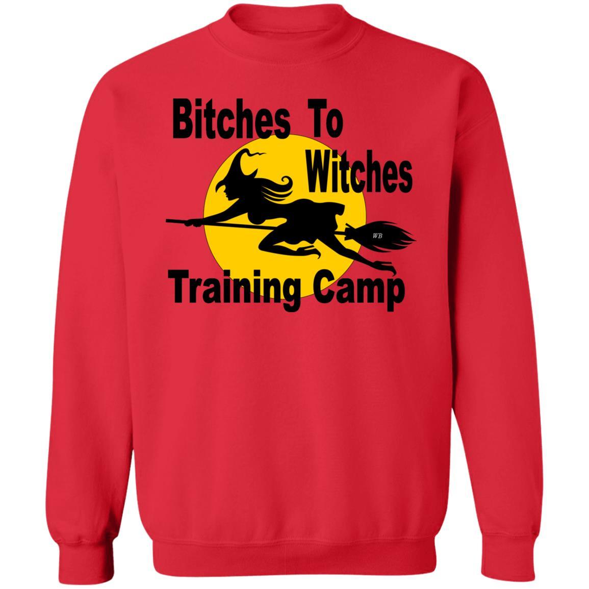 Sweatshirts Red / S WineyBitches.Co "Bitches To Witches Training Camp" Crewneck Pullover Sweatshirt  8 oz. WineyBitchesCo