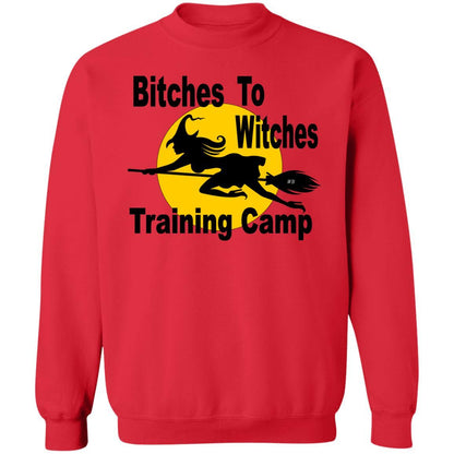Sweatshirts Red / S WineyBitches.Co "Bitches To Witches Training Camp" Crewneck Pullover Sweatshirt  8 oz. WineyBitchesCo