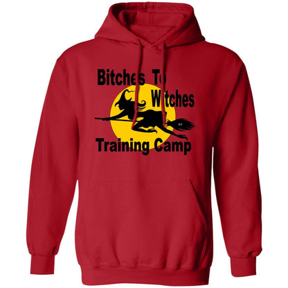 Sweatshirts Red / S WineyBitches.Co "Bitches To Witches Training Camp" Pullover Hoodie 8 oz. WineyBitchesCo