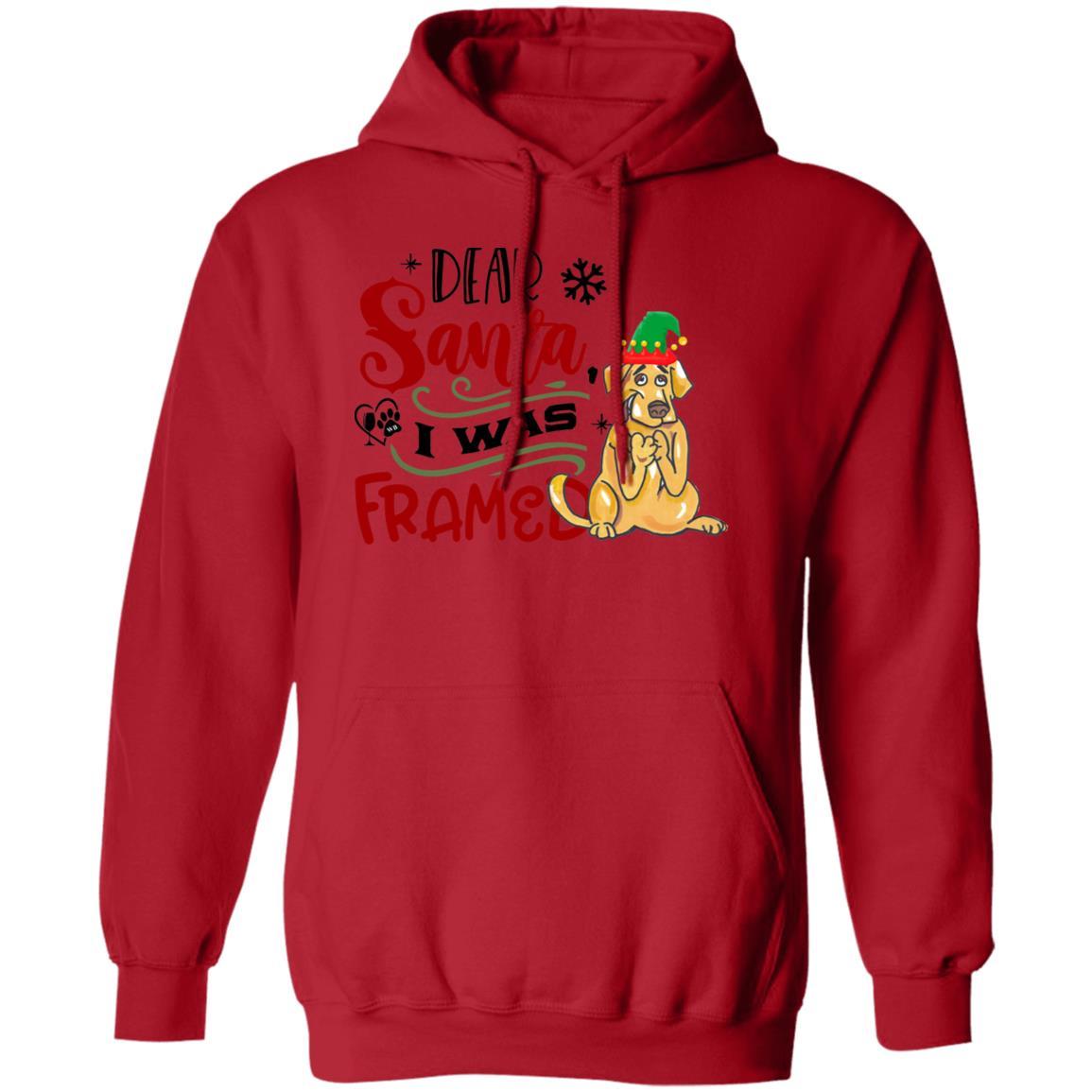 Sweatshirts Red / S WineyBitches.Co " Dear Santa I Was Framed" Pullover Hoodie 8 oz. WineyBitchesCo