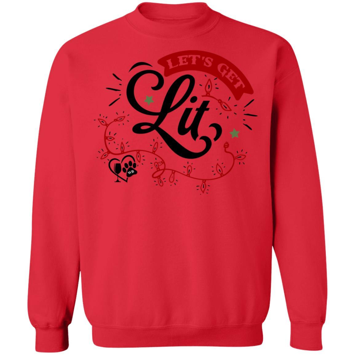 Sweatshirts Red / S WineyBitches.Co "Let's Get Lit" Crewneck Pullover Sweatshirt  8 oz. WineyBitchesCo