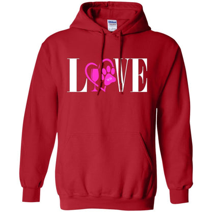 Sweatshirts Red / S WineyBitches.co "Love Paw" Collection -Wht Lettering Pullover Hoodie 8 oz. WineyBitchesCo