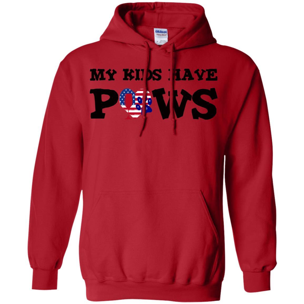 Sweatshirts Red / S WineyBitches.Co My Kids Have Paws Pullover Hoodie 8 oz. WineyBitchesCo