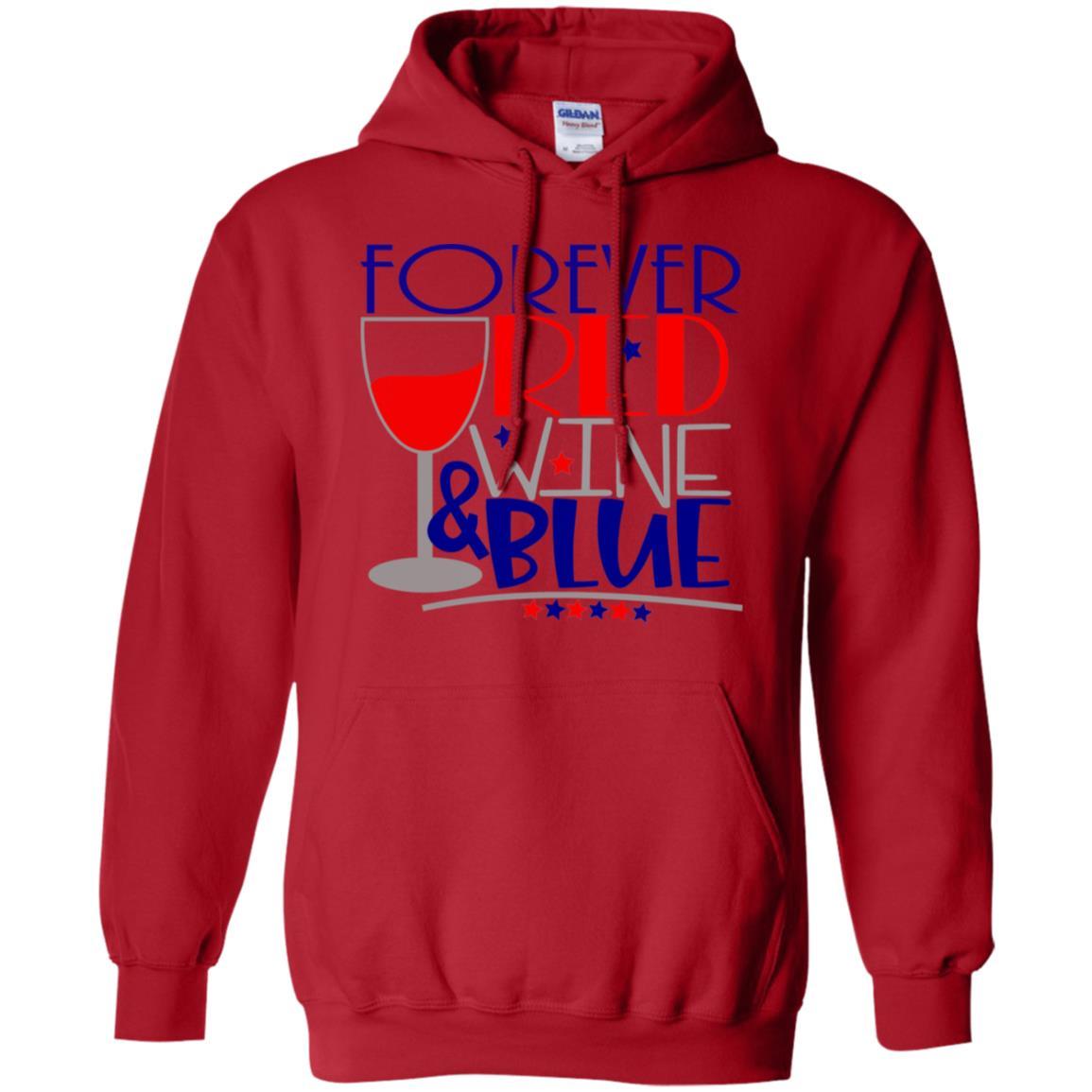 Sweatshirts Red / S WineyBitches.CoForever Red Wine & Blue Pullover Hoodie 8 oz. WineyBitchesCo