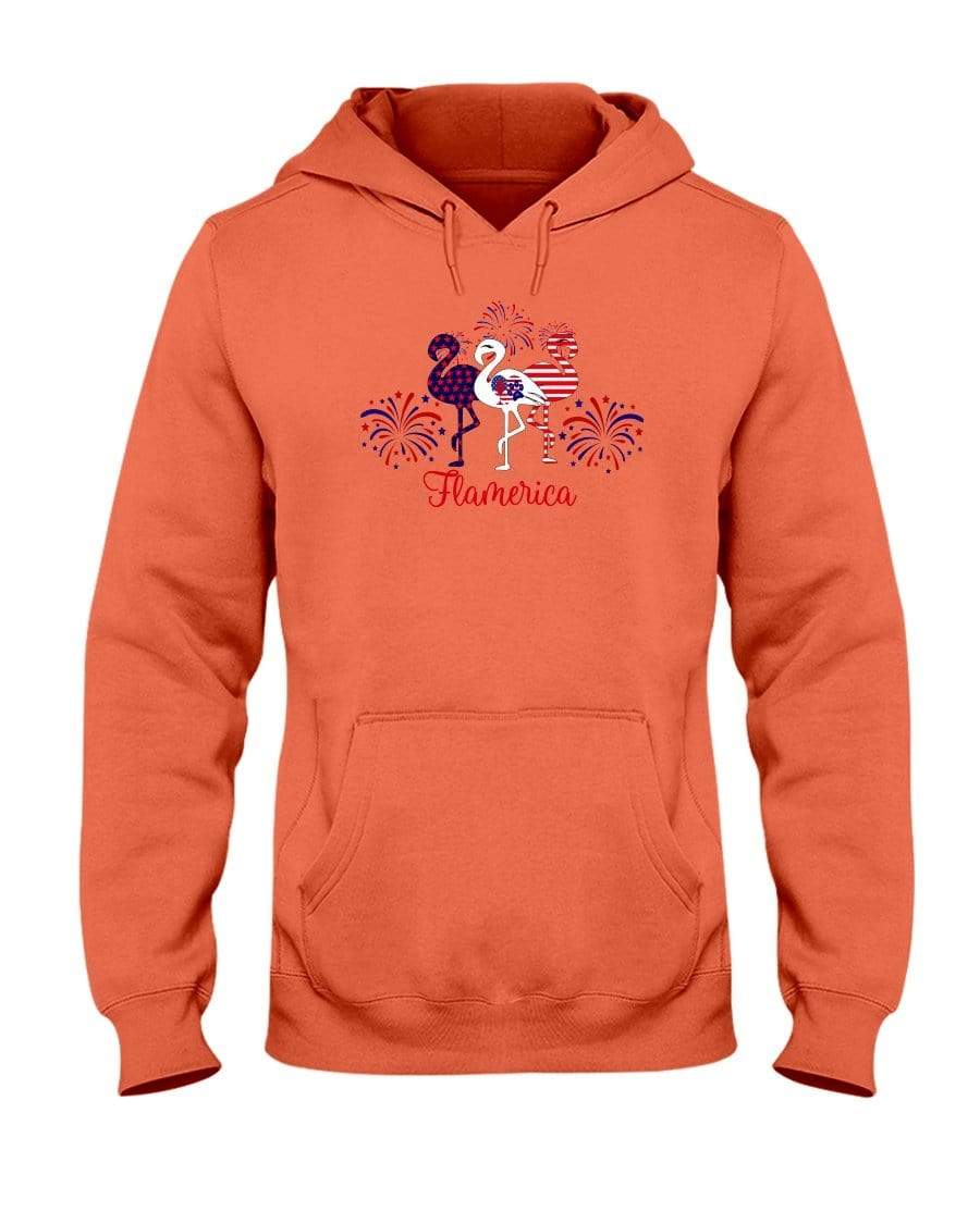 Sweatshirts Retro Heather Coral / S Winey Bitches Co "Flamerica" Patriotic Flamingo 50/50 Hoodie WineyBitchesCo