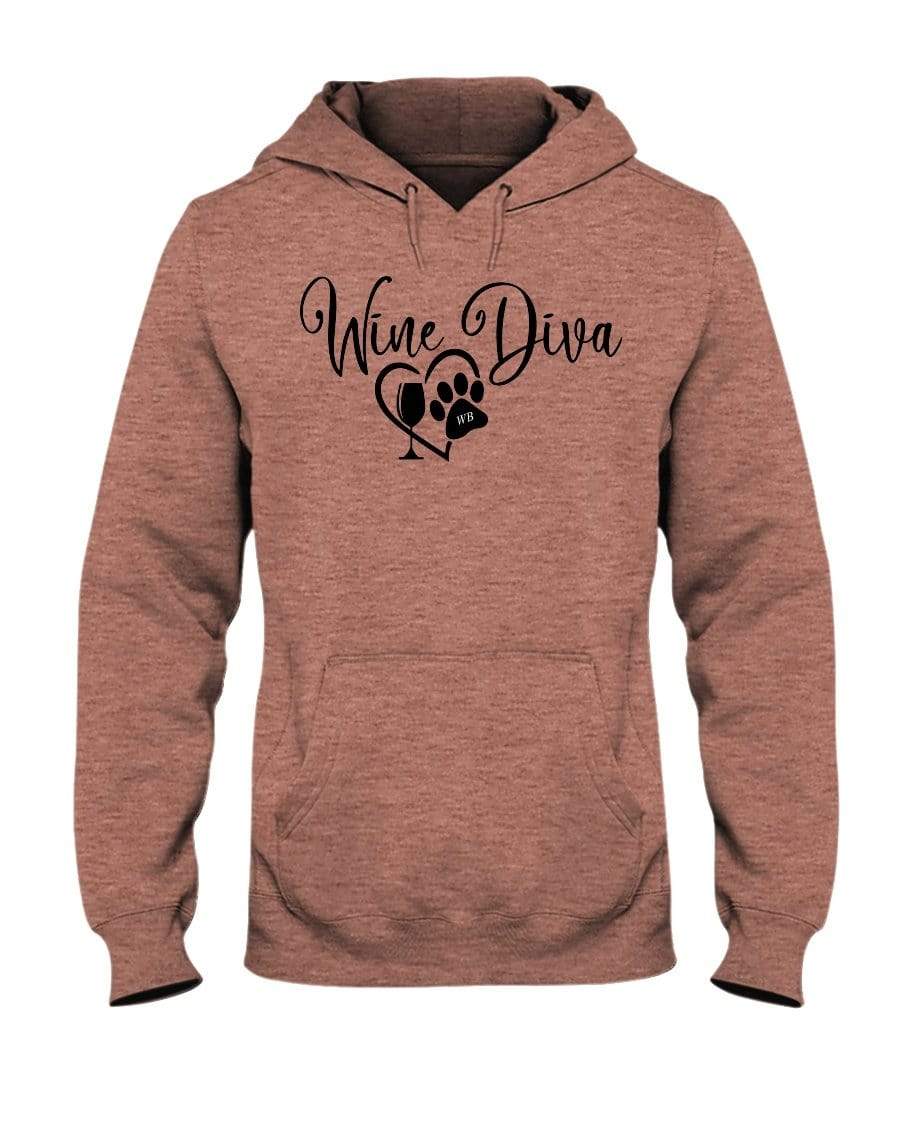 Sweatshirts Retro Heather Coral / S Winey Bitches Co "Wine Diva 2" 50/50 Hoodie WineyBitchesCo