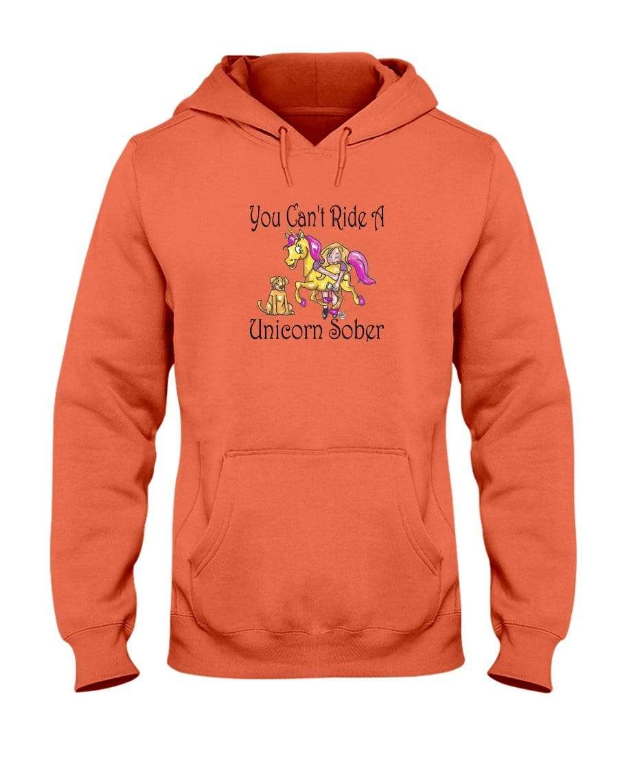 Sweatshirts Retro Heather Coral / S Winey Bitches Co "You Can't Ride A Unicorn Sober" 50/50 Hoodie WineyBitchesCo