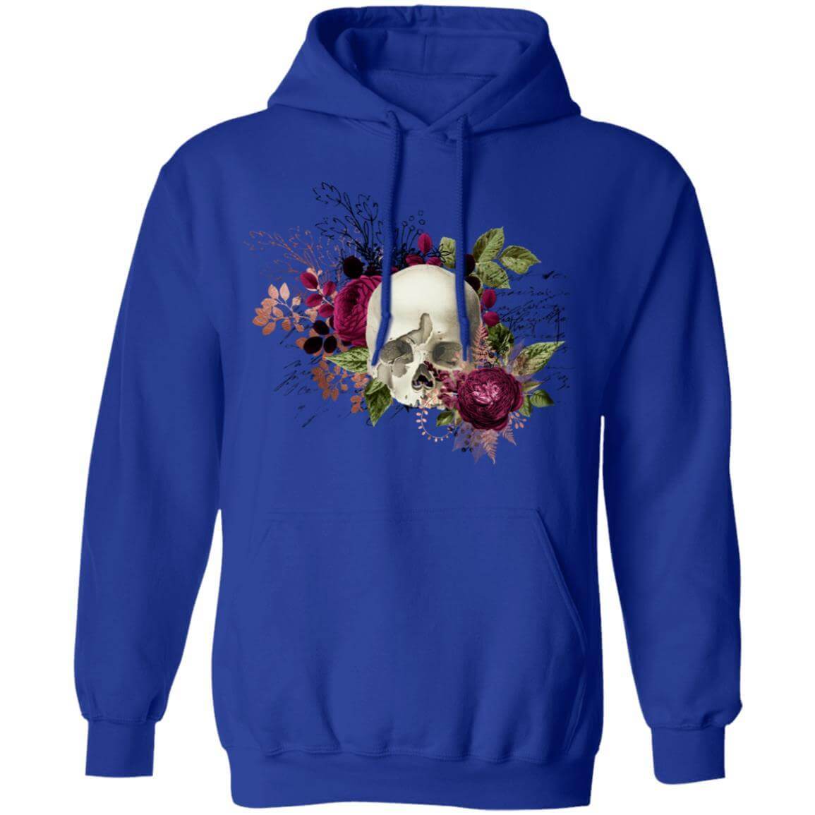 Sweatshirts Royal / S Winey Bitches Co Floral Skull Design #6 Pullover Hoodie 8 oz. WineyBitchesCo