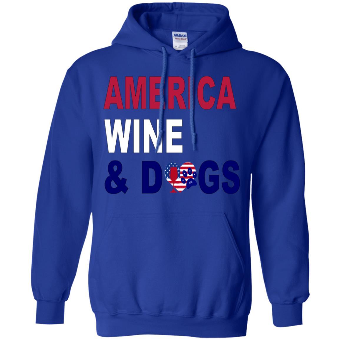 Sweatshirts Royal / S WineyBitches.Co America Wine & Dogs Pullover Hoodie 8 oz. WineyBitchesCo