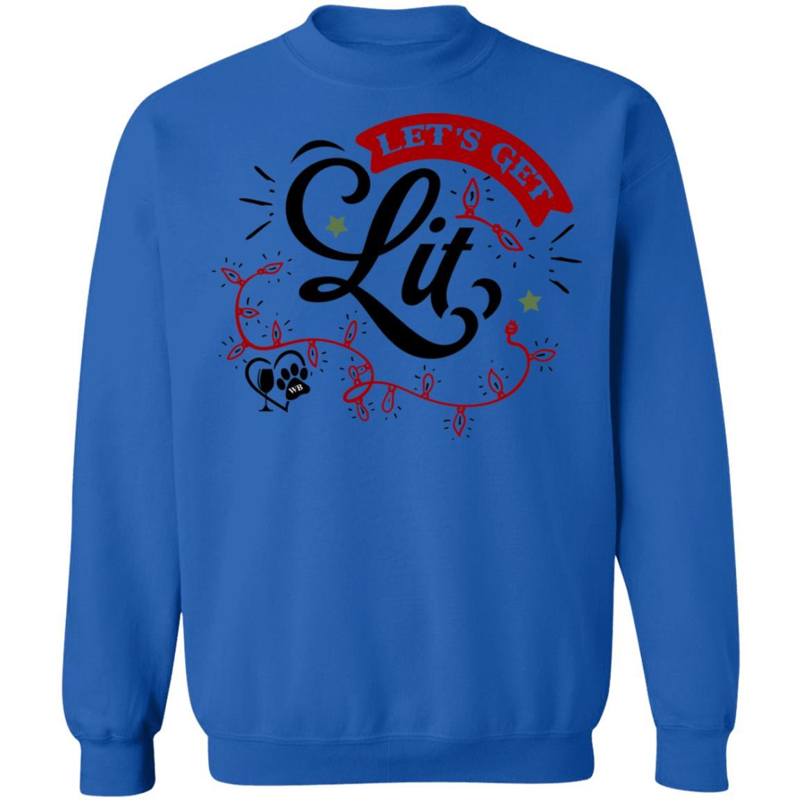 Sweatshirts Royal / S WineyBitches.Co "Let's Get Lit" Crewneck Pullover Sweatshirt  8 oz. WineyBitchesCo