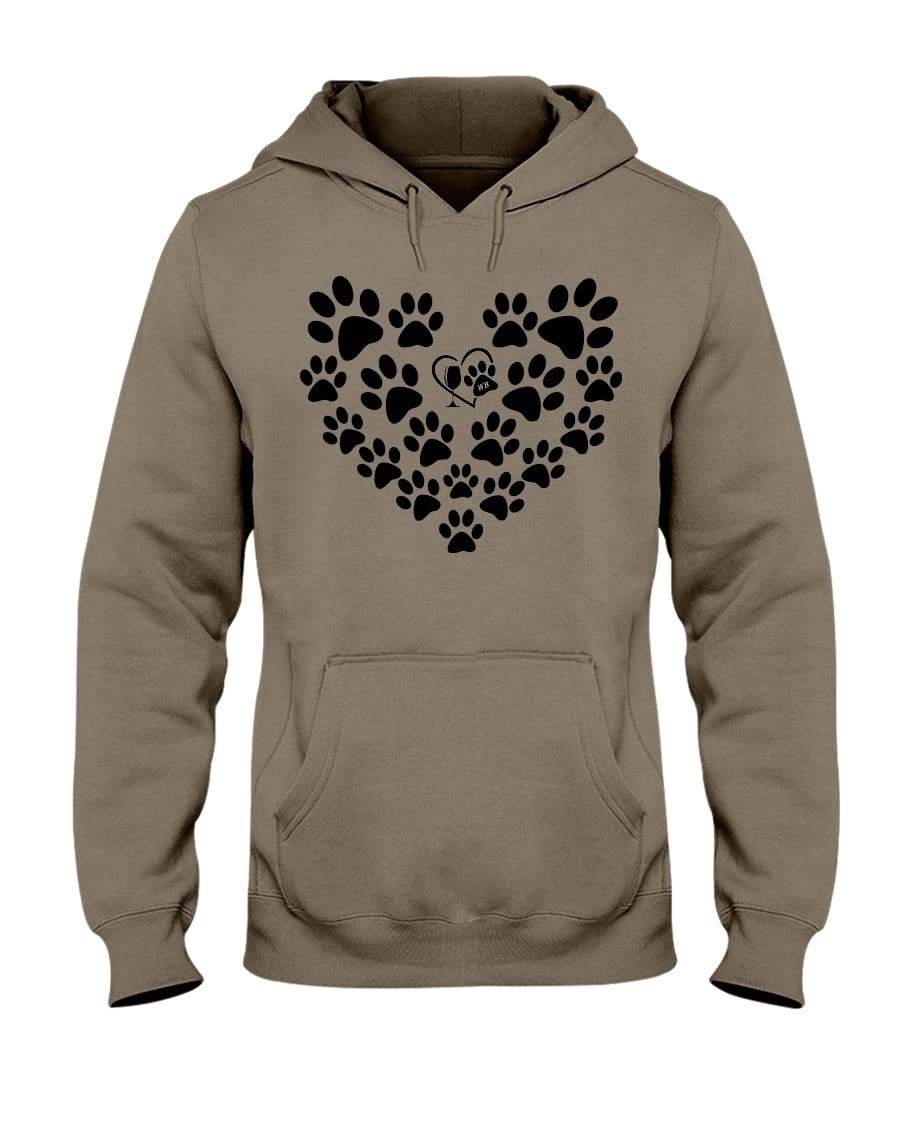 Sweatshirts Safari / S Winey Bitches Co Heart Paws (Black) 50/50 Hoodie WineyBitchesCo