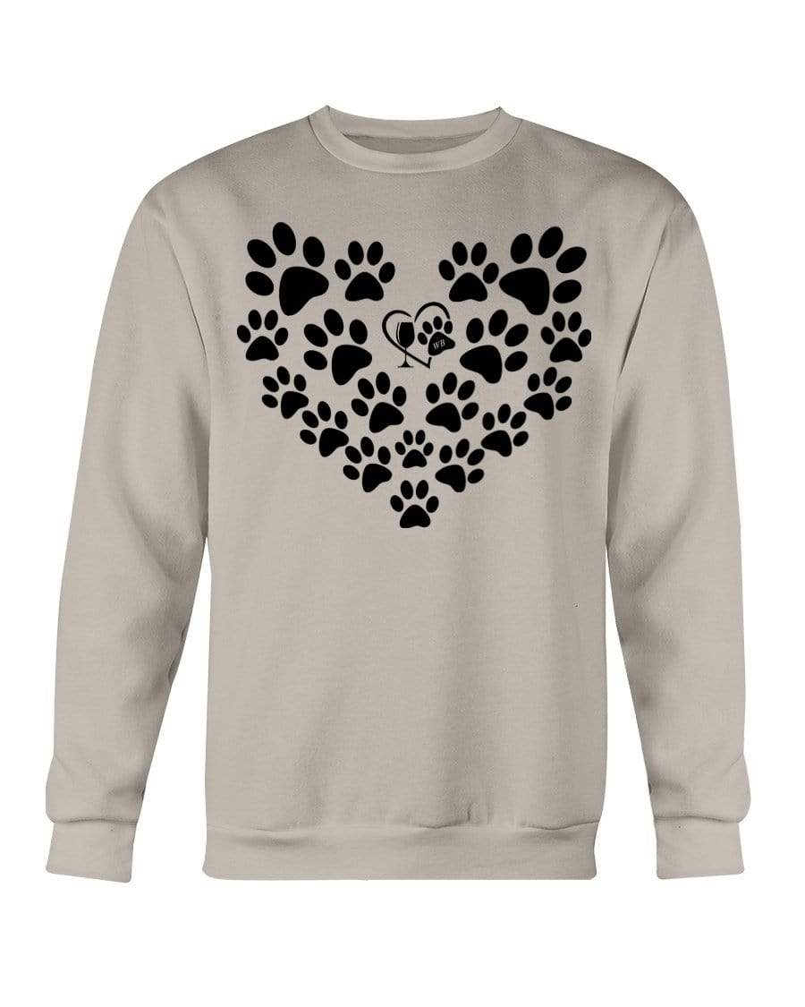 Sweatshirts Sand / S Winey Bitches Co Heart Paws (Black) Sweatshirt - Crew WineyBitchesCo