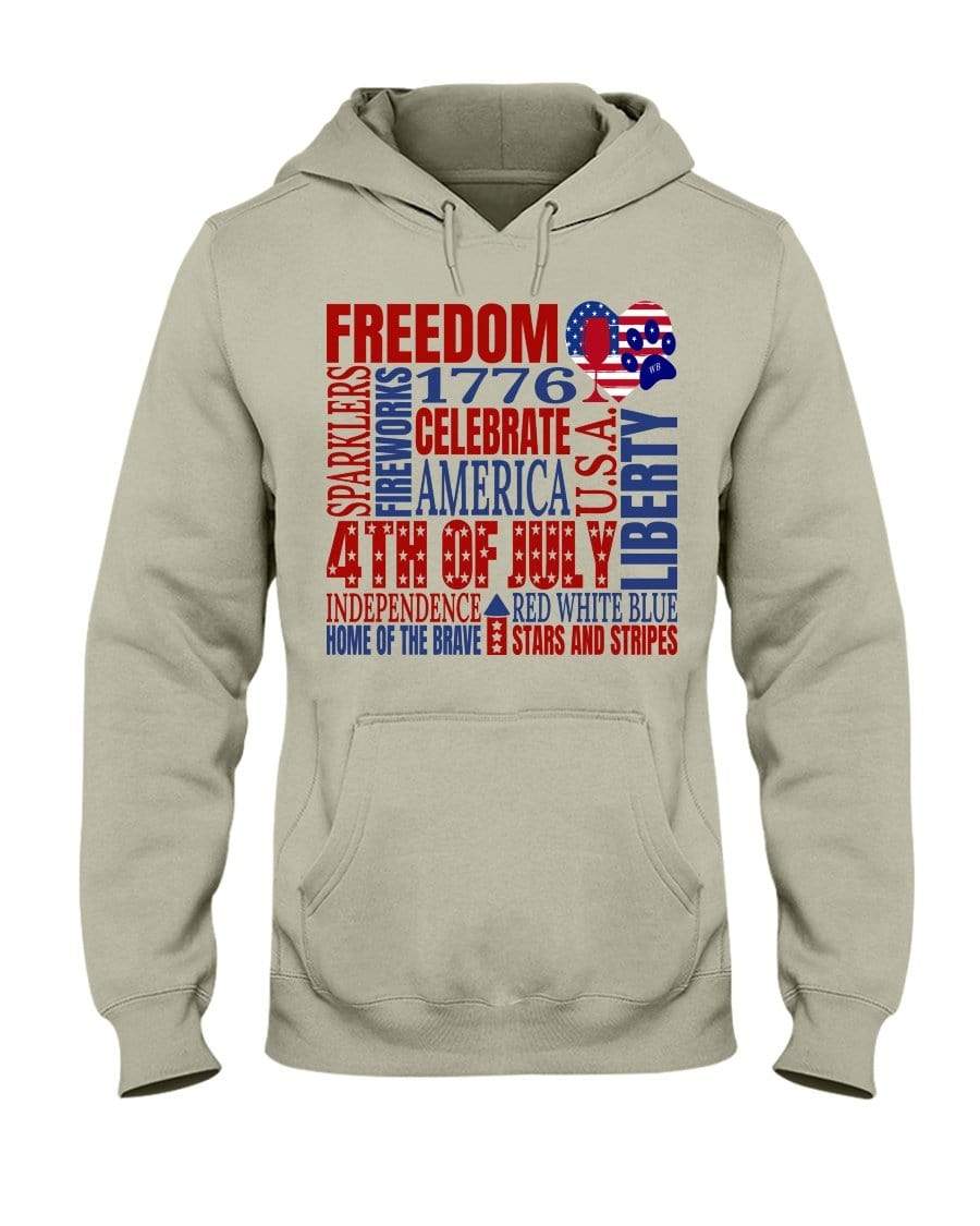 Sweatshirts Sandstone / S Winey Bitches Co "Celebrate America" 50/50 Hoodie WineyBitchesCo