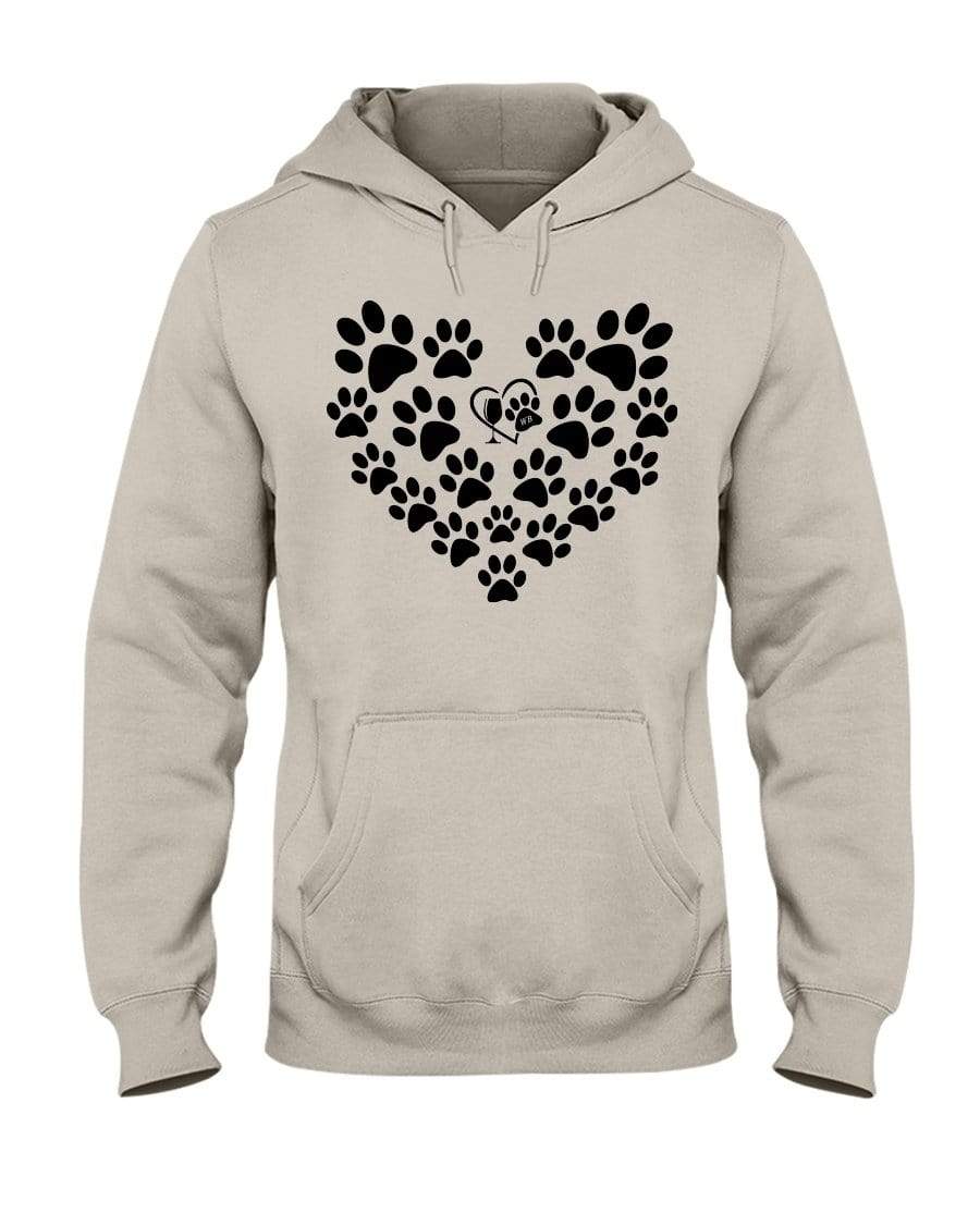 Sweatshirts Sandstone / S Winey Bitches Co Heart Paws (Black) 50/50 Hoodie WineyBitchesCo