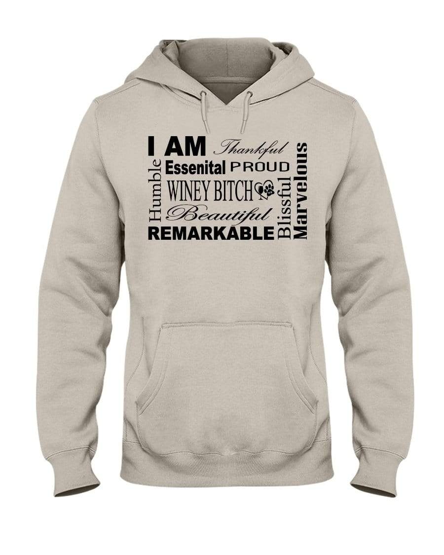 Sweatshirts Sandstone / S Winey Bitches Co "I Am Proud" Black Lettering- 50/50 Hoodie WineyBitchesCo
