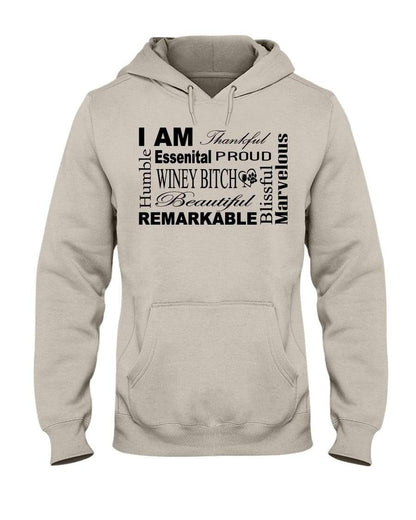 Sweatshirts Sandstone / S Winey Bitches Co "I Am Proud" Black Lettering- 50/50 Hoodie WineyBitchesCo