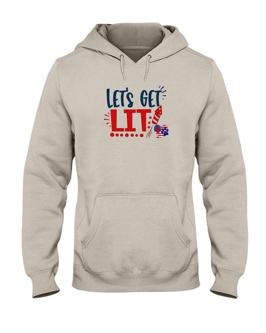 Sweatshirts Sandstone / S Winey Bitches Co "Let Get Lit" 50/50 Hoodie WineyBitchesCo