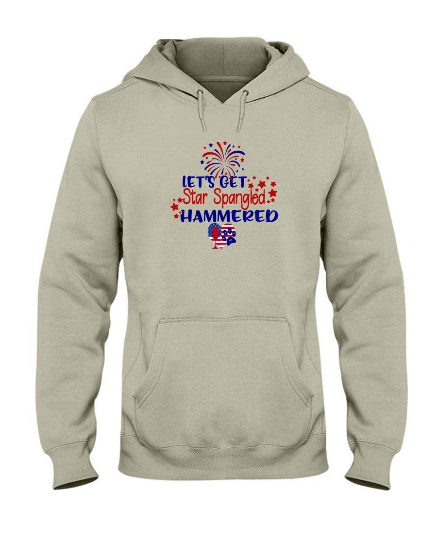 Sweatshirts Sandstone / S Winey Bitches Co "Let's Get Star Spangled Hammered" 50/50 Hoodie WineyBitchesCo