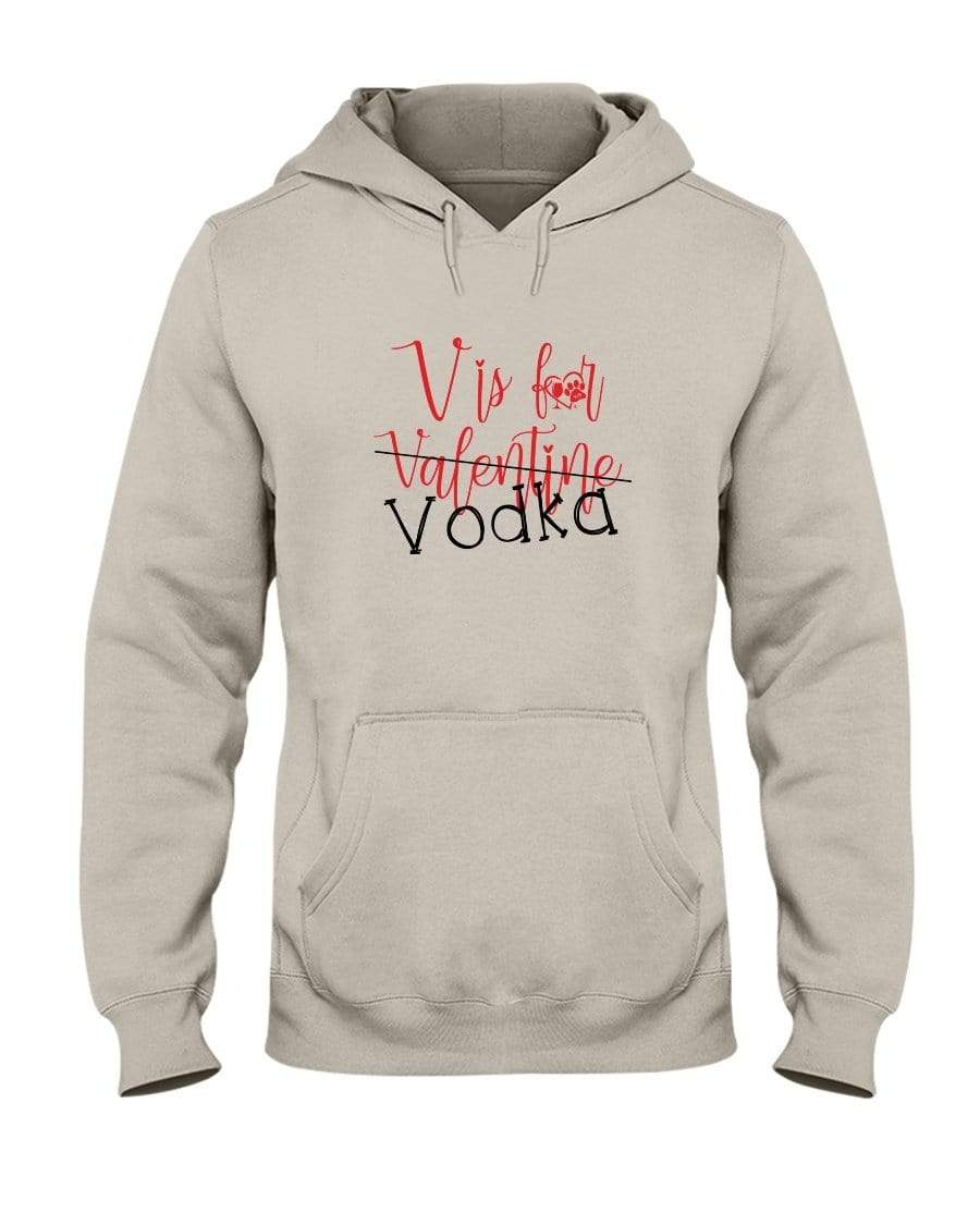 Sweatshirts Sandstone / S Winey Bitches Co "V is for Vodka" 50/50 Unisex Hoodie WineyBitchesCo