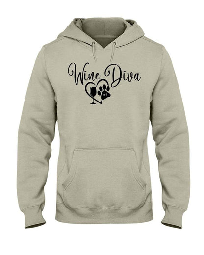 Sweatshirts Sandstone / S Winey Bitches Co "Wine Diva 2" 50/50 Hoodie WineyBitchesCo