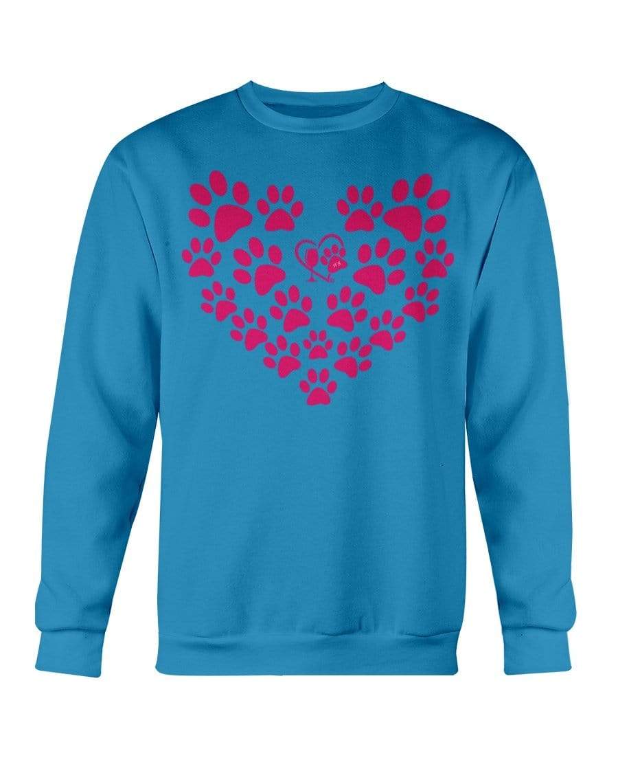 Sweatshirts Sapphire / S Winey Bitches Co Heart Paws (Pink) Sweatshirt - Crew WineyBitchesCo