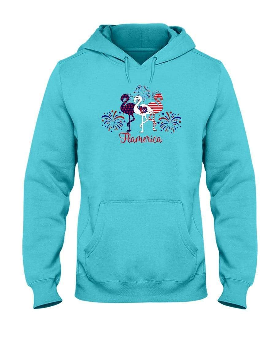 Sweatshirts Scuba Blue / S Winey Bitches Co "Flamerica" Patriotic Flamingo 50/50 Hoodie WineyBitchesCo