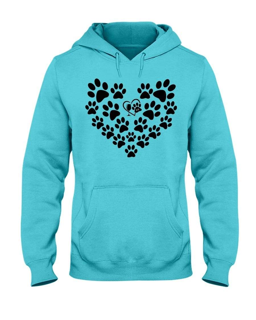 Sweatshirts Scuba Blue / S Winey Bitches Co Heart Paws (Black) 50/50 Hoodie WineyBitchesCo