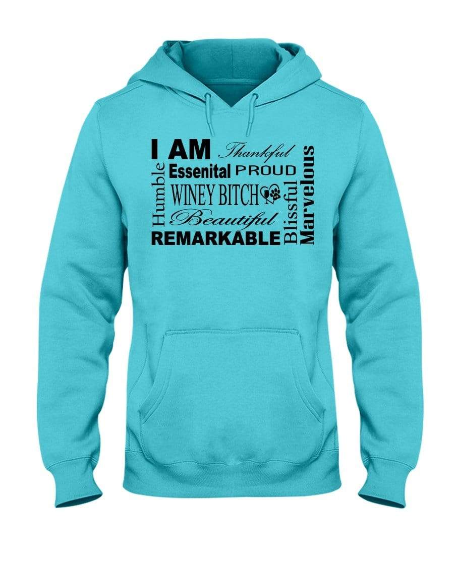 Sweatshirts Scuba Blue / S Winey Bitches Co "I Am Proud" Black Lettering- 50/50 Hoodie WineyBitchesCo