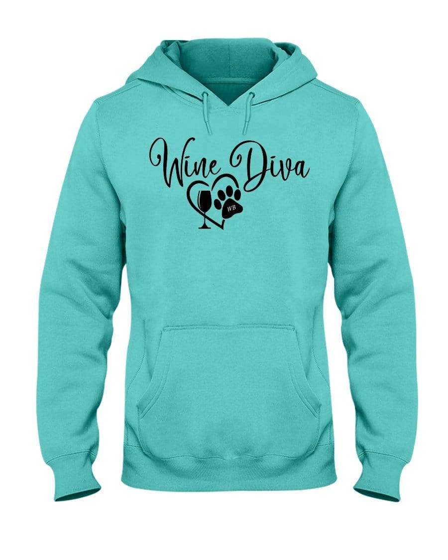 Sweatshirts Scuba Blue / S Winey Bitches Co "Wine Diva 2" 50/50 Hoodie WineyBitchesCo