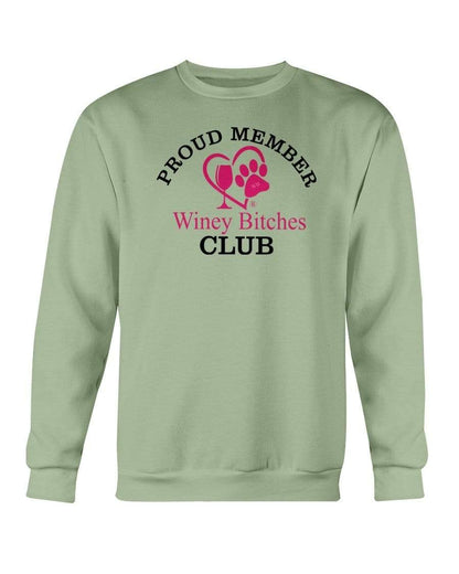 Sweatshirts Serene Green / S Winey Bitches Club-Proud Membe Sweatshirt - Crew WineyBitchesCo