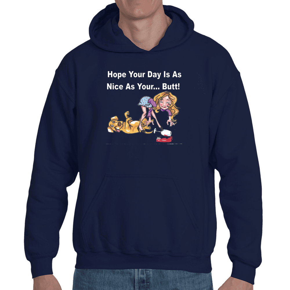 Sweatshirts Small / Navy Blue WineyBitches.co "Nice Butt" Hoodie WineyBitchesCo