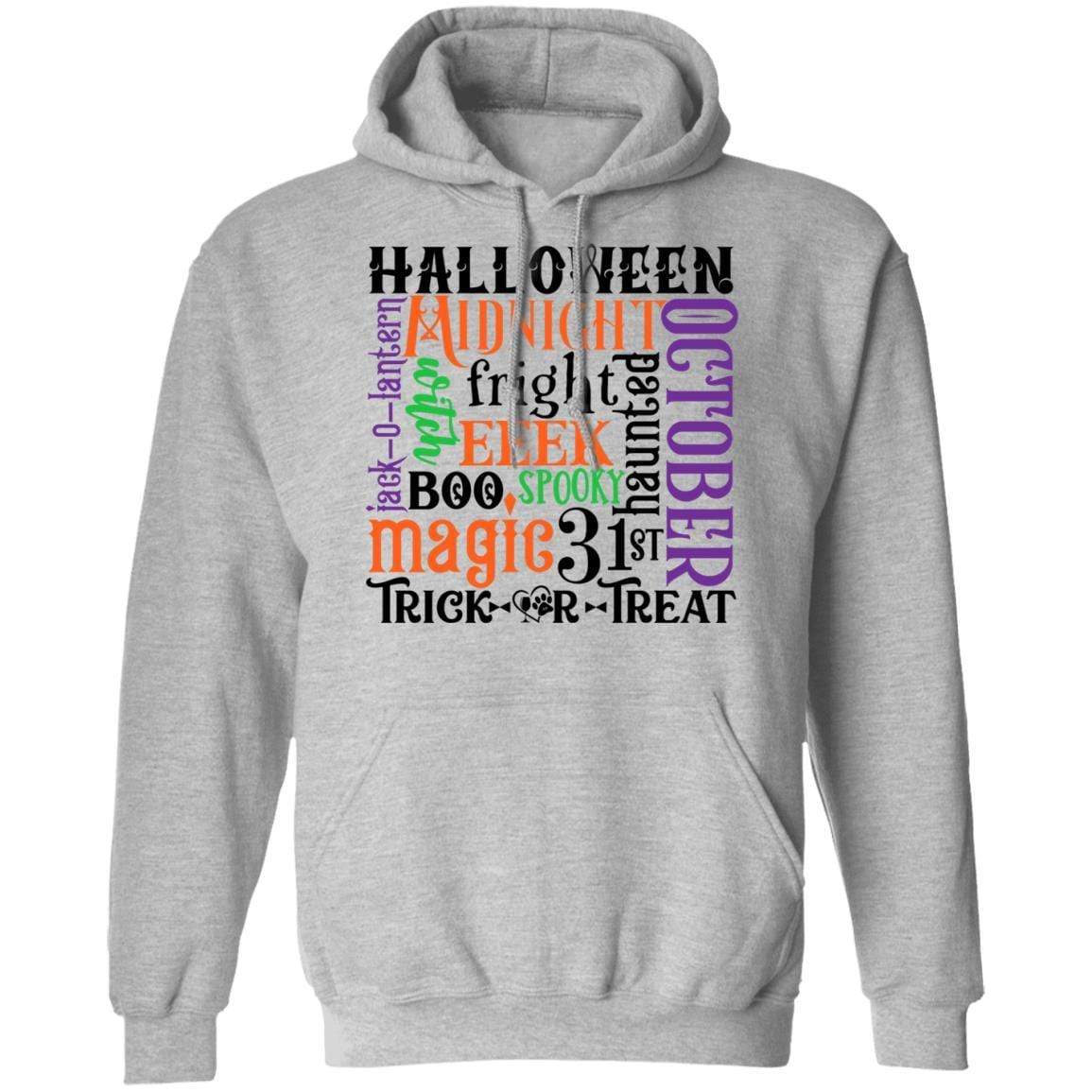 Sweatshirts Sport Grey / S Winey Bitches Co "Halloween Word Jumble" Pullover Hoodie 8 oz. WineyBitchesCo