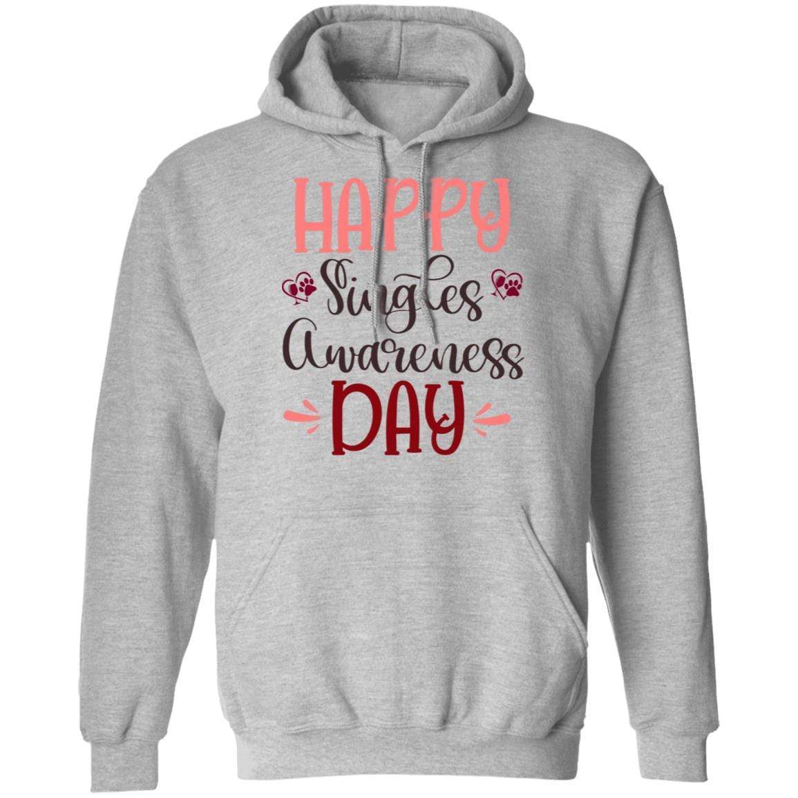 Sweatshirts Sport Grey / S Winey Bitches Co "Happy Single Awareness Day" Pullover Hoodie 8 oz. WineyBitchesCo