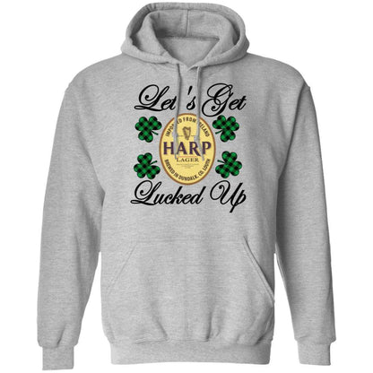Sweatshirts Sport Grey / S Winey Bitches Co "Let's Get Lucked Up" Harp Pullover Hoodie 8 oz. WineyBitchesCo