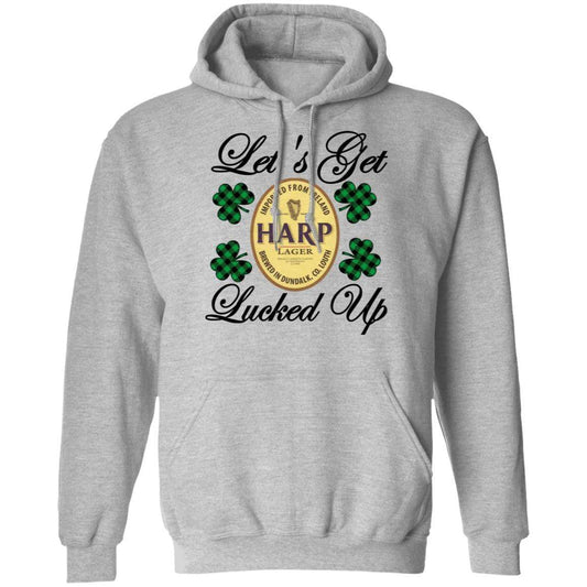 Sweatshirts Sport Grey / S Winey Bitches Co "Let's Get Lucked Up" Harp Pullover Hoodie 8 oz. WineyBitchesCo