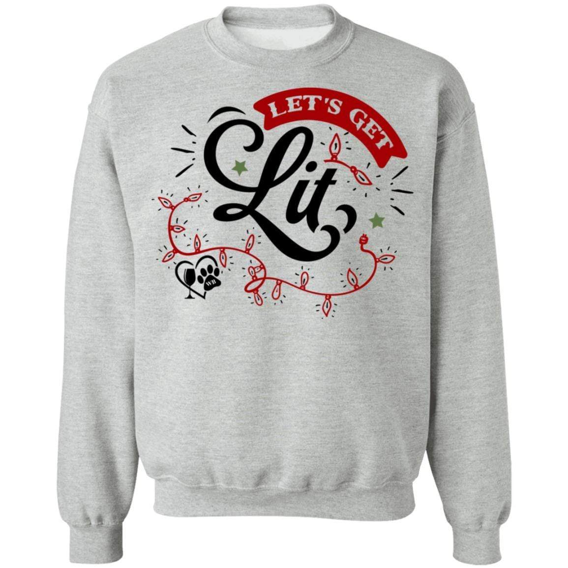 Sweatshirts Sport Grey / S WineyBitches.Co "Let's Get Lit" Crewneck Pullover Sweatshirt  8 oz. WineyBitchesCo