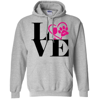 Sweatshirts Sport Grey / S WineyBitches.Co "Love Paw 2" Pullover Hoodie 8 oz. WineyBitchesCo