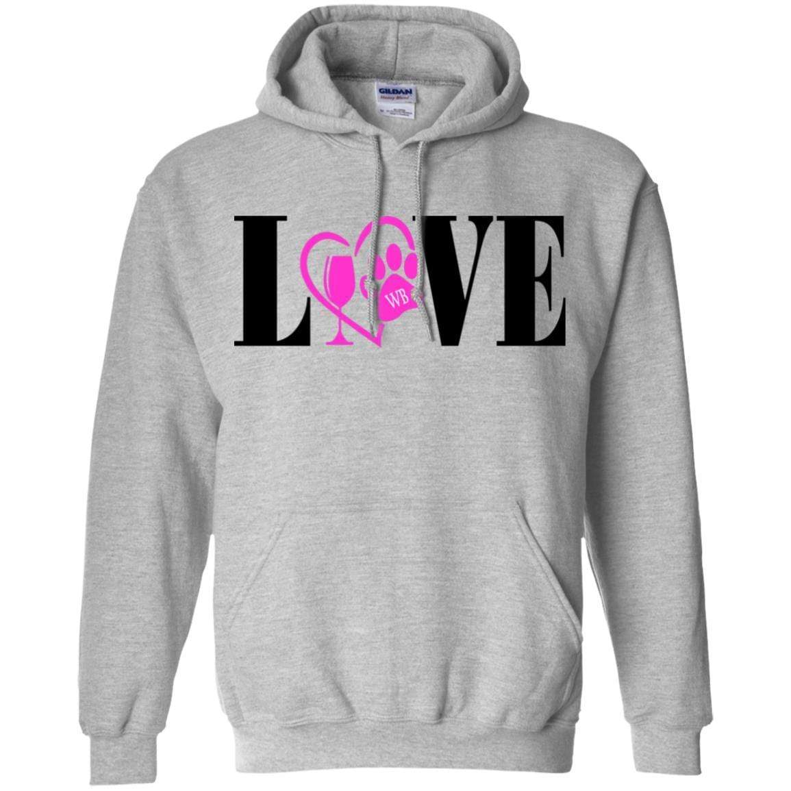 Sweatshirts Sport Grey / S WineyBitches.co "Love Paw"Pullover Hoodie 8 oz. WineyBitchesCo