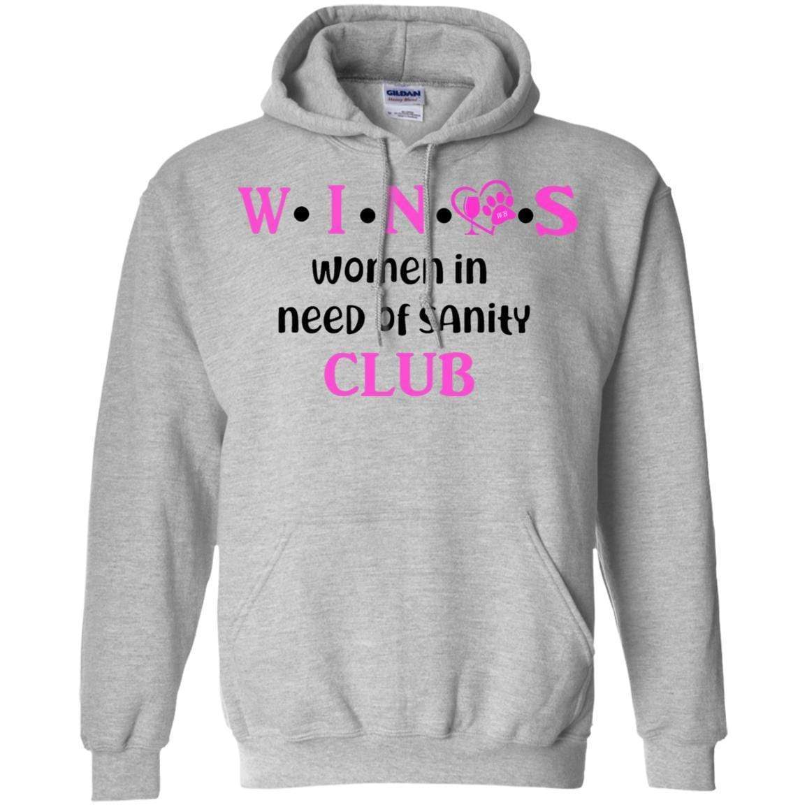 Sweatshirts Sport Grey / S WineyBitches.Co WINOS Club Pullover Hoodie 8 oz. (Pink Lettering) WineyBitchesCo