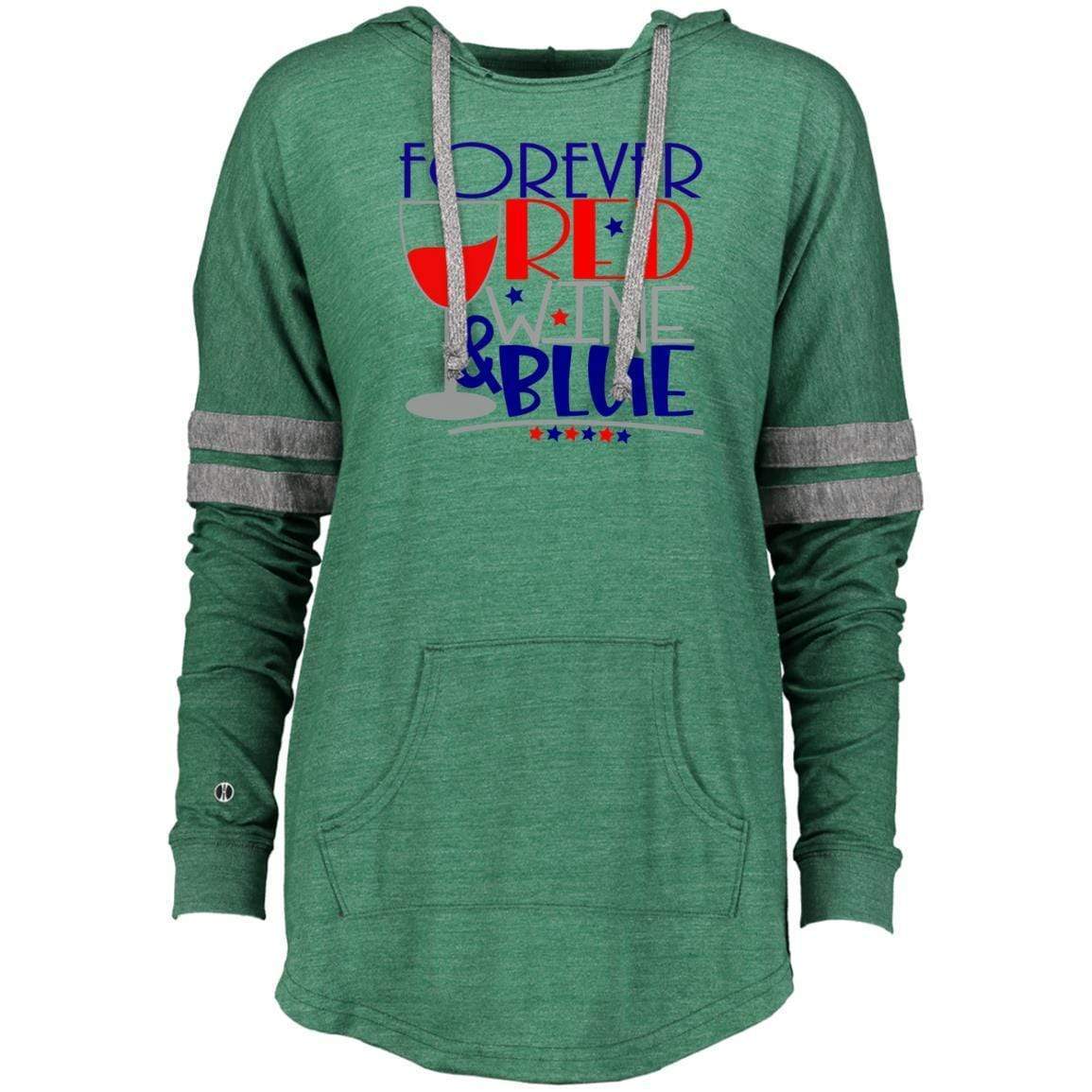 Sweatshirts Vintage Forest/Vintage Grey / X-Small WineyBitches.Co Forever Red Wine & Blue Ladies Hooded Low Key Pullover WineyBitchesCo