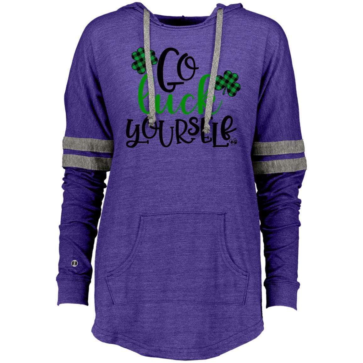 Sweatshirts Vintage Purple/Vintage Grey / X-Small Winey Bitches Co Ladies Hooded Low Key Pullover WineyBitchesCo