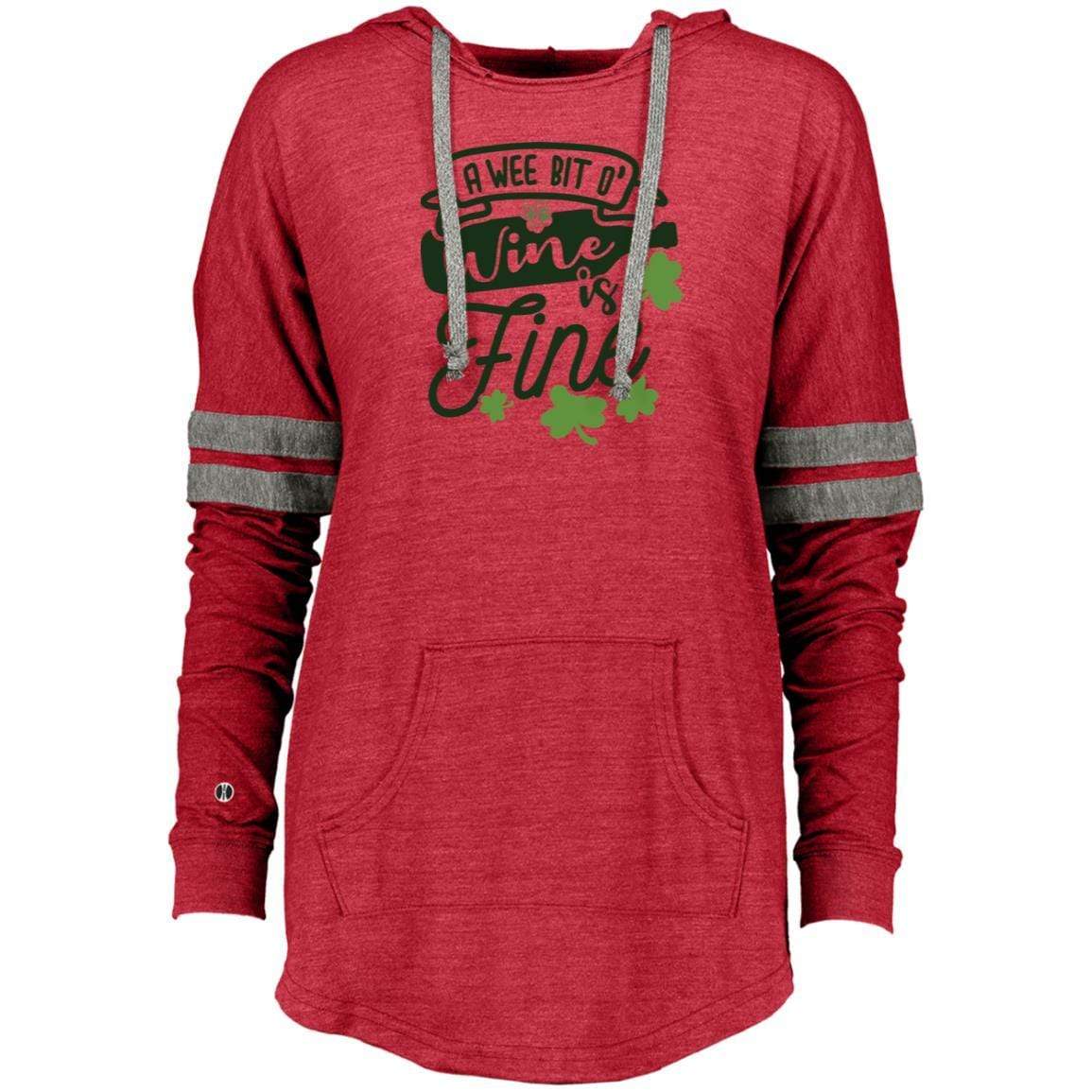 Sweatshirts Vintage Scarlet/Vintage Grey / X-Small Winey Bitches Co Ladies Hooded Low Key Pullover WineyBitchesCo