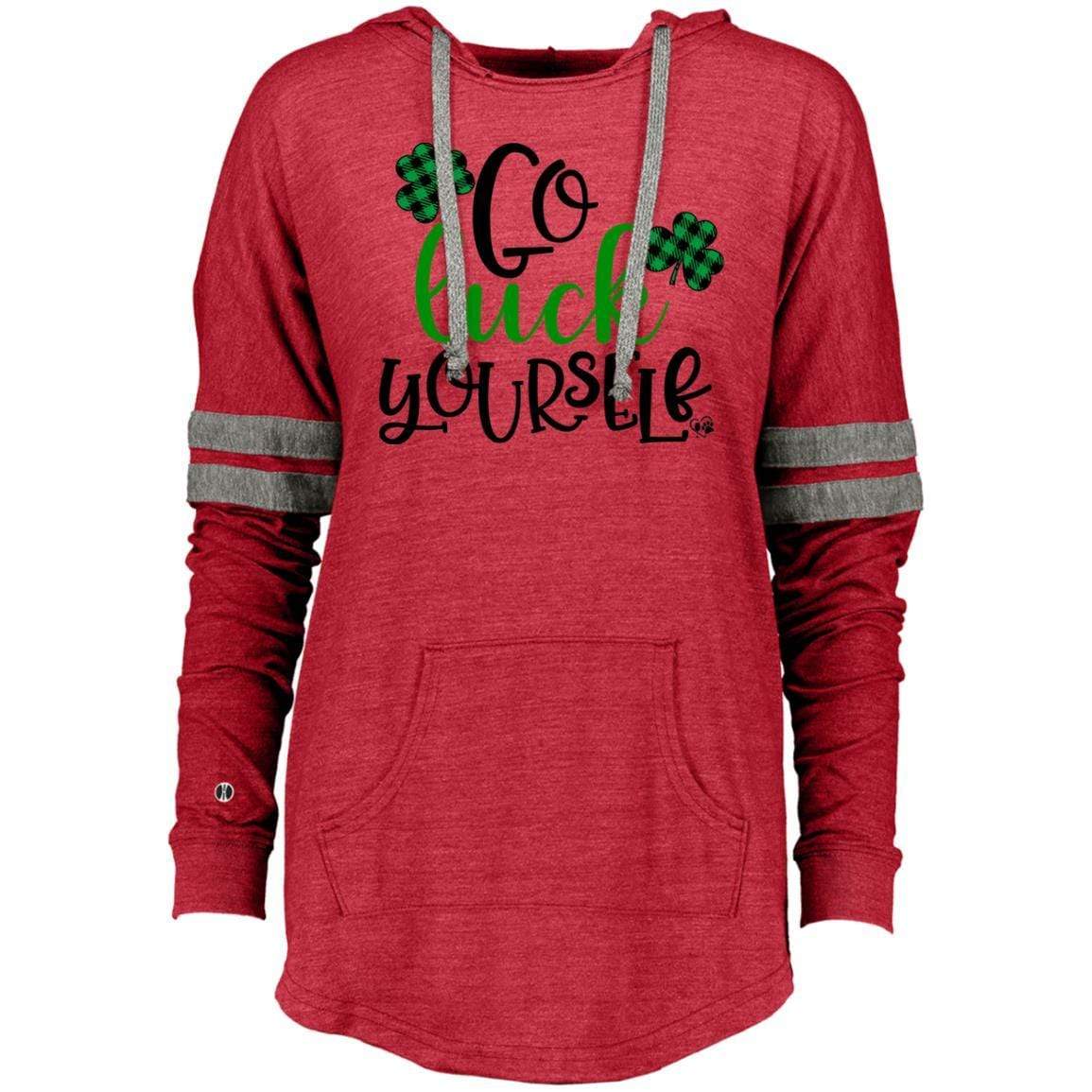 Sweatshirts Vintage Scarlet/Vintage Grey / X-Small Winey Bitches Co Ladies Hooded Low Key Pullover WineyBitchesCo