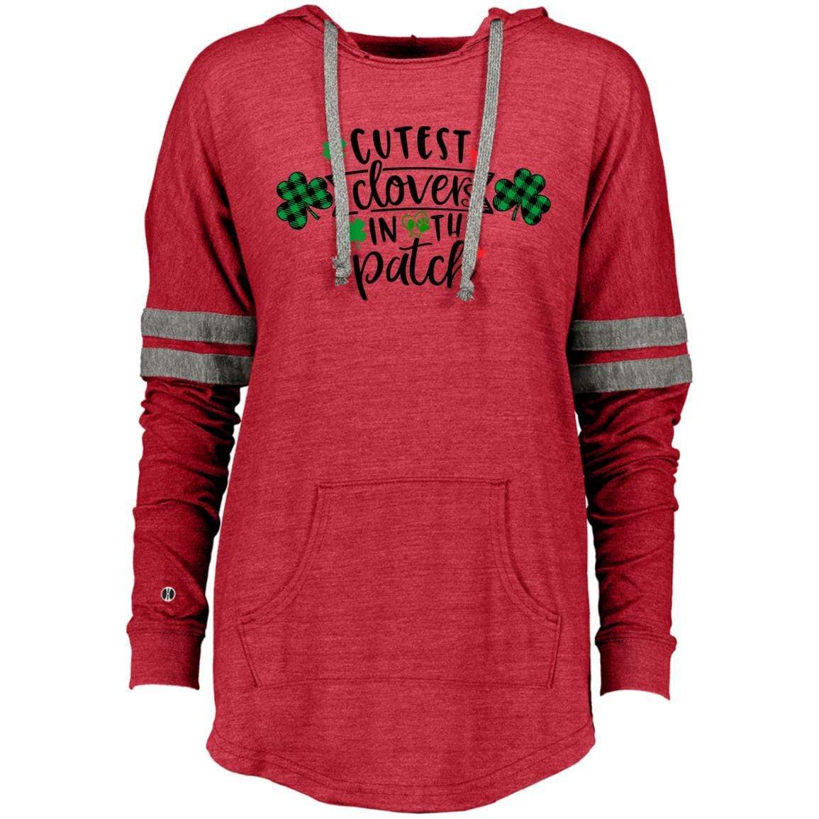 Sweatshirts Vintage Scarlet/Vintage Grey / X-Small Winey Bitches Co Ladies Hooded Low Key Pullover WineyBitchesCo